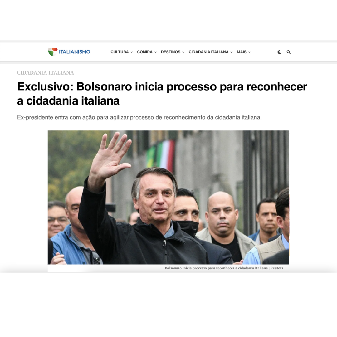 Bolsonaro inicia processo para reconhecer a cidadania italiana