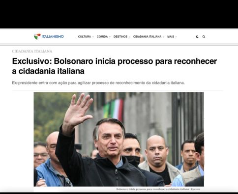 Bolsonaro inicia processo para reconhecer a cidadania italiana